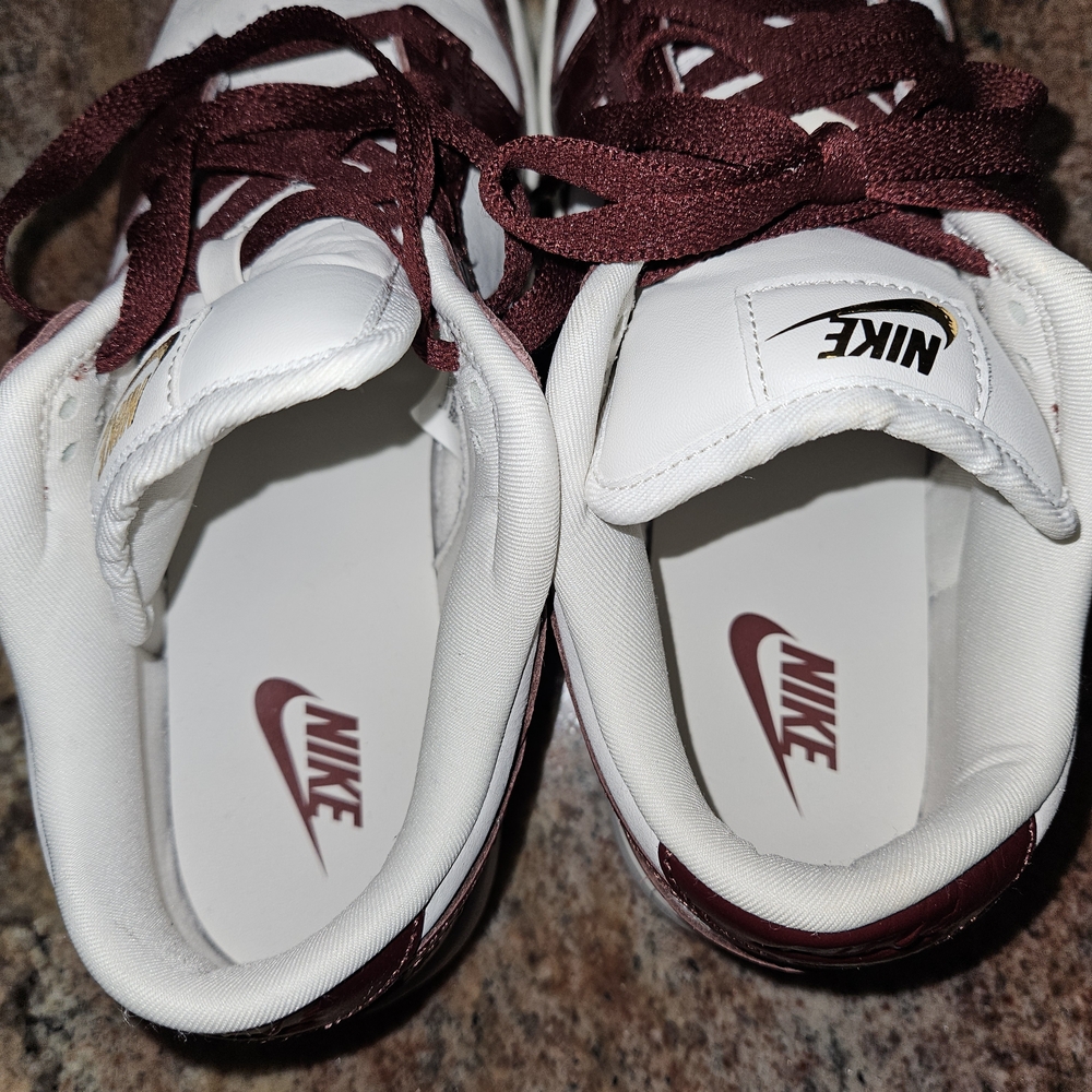 Nike Dunks Low Lx White and Burgundy Sneakers Glossy Dark Team Red Croc Size 9 - Picture 12 of 12